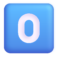 Keycap 0 icon as SVG, PNG, JSX, and Base64