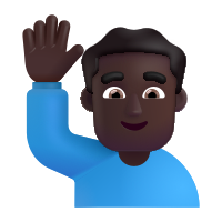 Man Raising Hand Dark SVG Icon - Free Download
