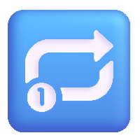 Repeat Single Button icon as SVG, PNG, JSX, and Base64