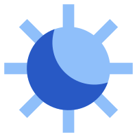 Light Dark Mode Flat icon as SVG, PNG, JSX, and Base64